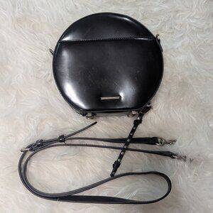 Black Patent Circle Rebecca Minkoff Bag with Stud Details